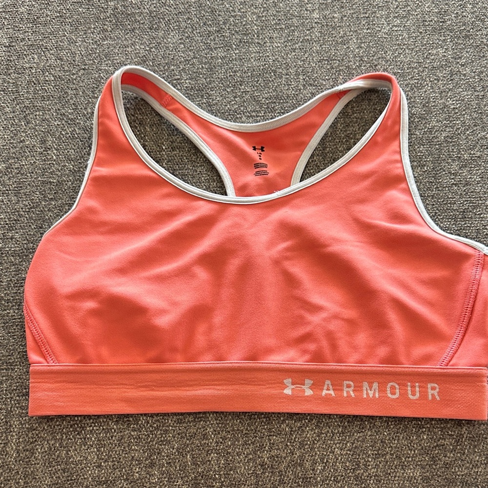 Under Armour Women's Vibrant Coral Sports Bra size L
